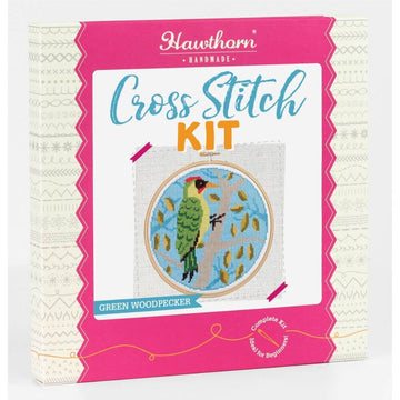 Green Woodpecker Cross Stitch Gift Kit
